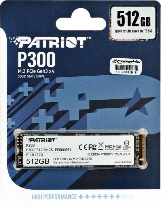 Image du produit Patriot P300 SSD 512 GB (512 Go, M.2 2280)