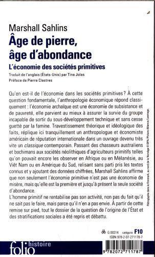 Actual product image Age de pierre, âge d'abondance (French, Sahlins Marshall David, 2017)