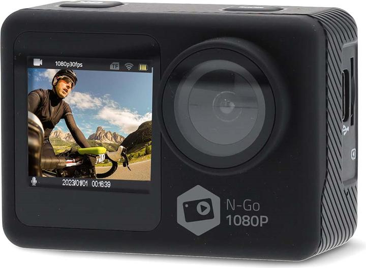Actual product image Nedis Action Cam | Dual screen | 1080p@30fps | 12 MPixel | Waterproof up to: 30.0 m | 70 min | (30p, Wi-Fi)