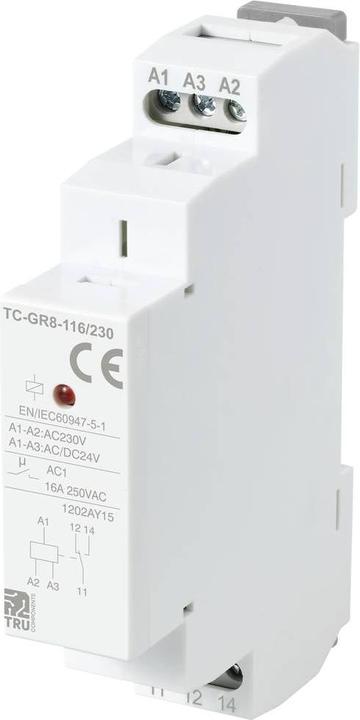 Actual product image Tru Components TC-GR8-116/230 Auxiliary switch 1 changeover contact 24 V/AC, 24 V/DC, 230 V