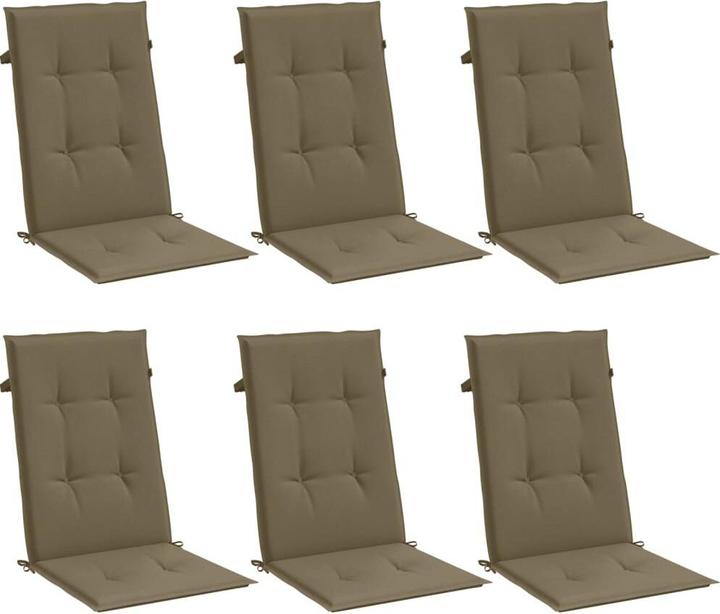 Actual product image VidaXL High-back cushions 6 pcs. fabric (120 x 50 x 4 cm)