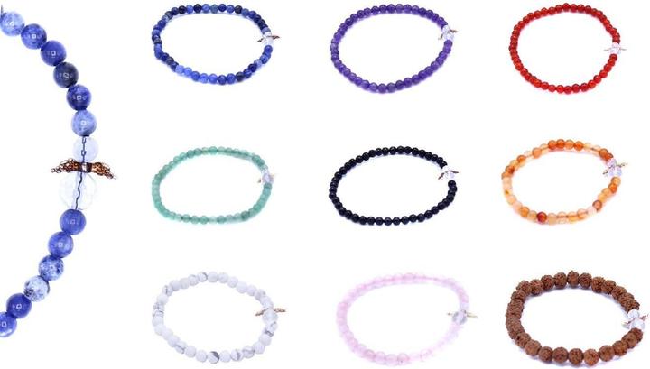 Immagine prodotto Bracciale con gemme dell'angelo custode.R305-100 (Perline di pietra preziosa da 4 mm)