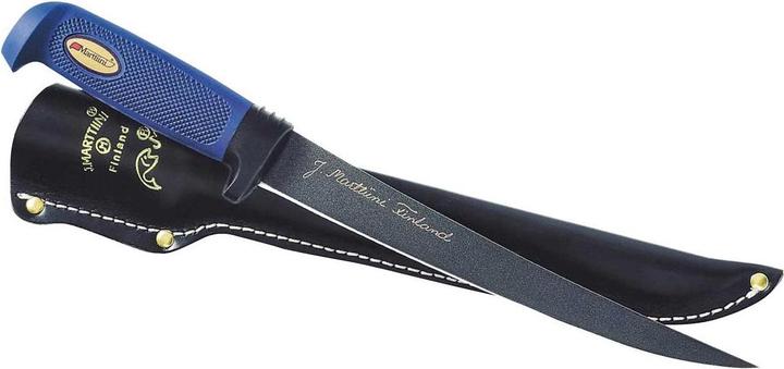 Immagine prodotto Marttiini Coltello per sfilettare, rivestimento della lama Martef, manico in gomma, fodero in pelle (23 cm)
