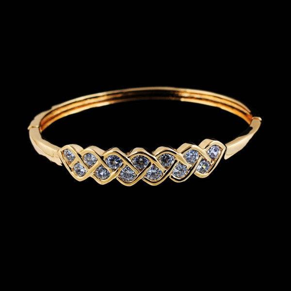 Produktbild Hermex LUXUS Gold veredelt Armreifen Armband Charms Zirkonia - Gold (5.50 cm, Kupfer-Nickellegierung)