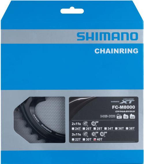 Actual product image Shimano Deore XT FC-M8000 chainring 3-speed (40)