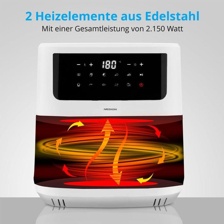 Immagine prodotto Medion MD 11750 Friggitrice Life P10 XL Duo da 6,8 litri, bianca