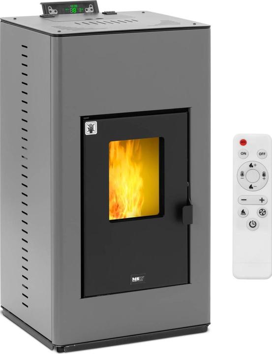 MSW Pelletofen wasserführend 20 kW 380 m³ 25 l Wasser Pellet-Kaminofen Pelletkamin (20000 W)