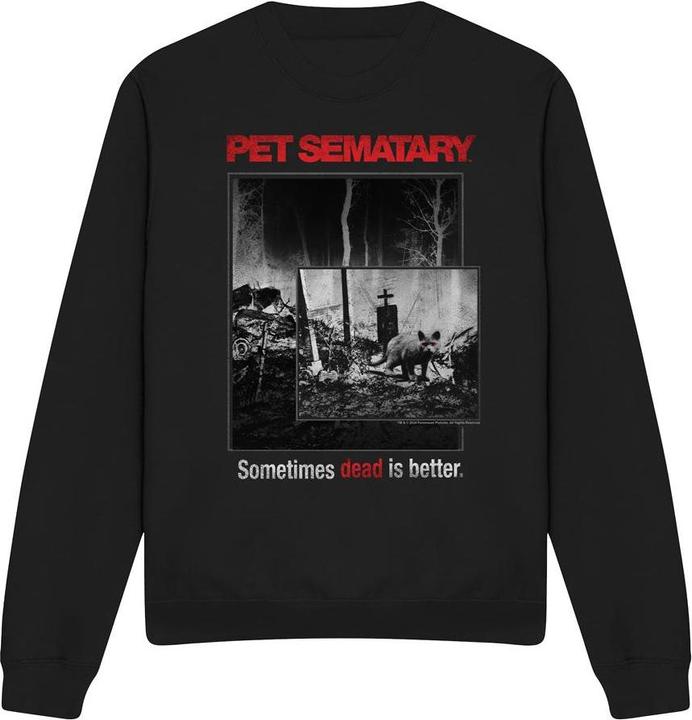 Actual product image Pet Sematary Unisex Adult Cat Poster Sweatshirt (L)