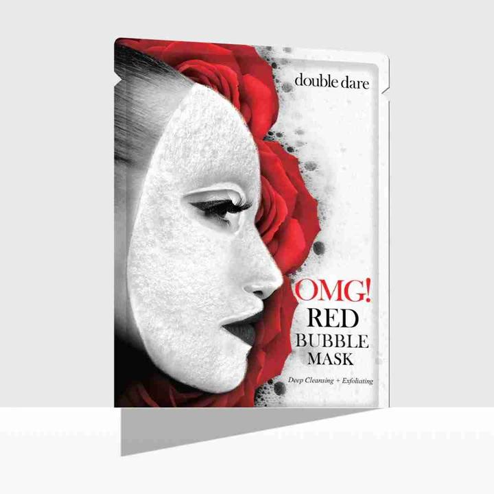 Actual product image double dare OMG! Red Bubble Mask