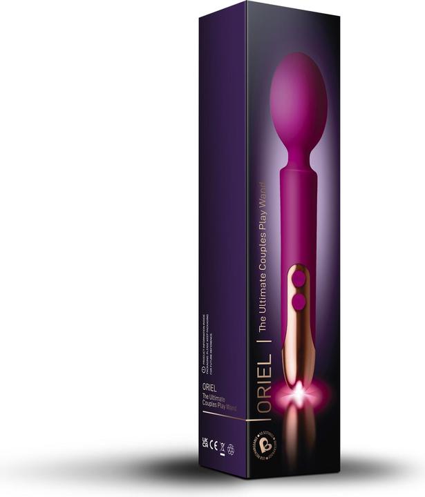 Actual product image Rocks-Off Oriel Rechargeable Wand Vibrator Fuchsia Colors