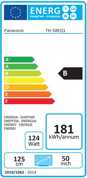 Energie-Label Panasonic Public Display TH-50EQ1W (3840 x 2160 Pixel, 50")