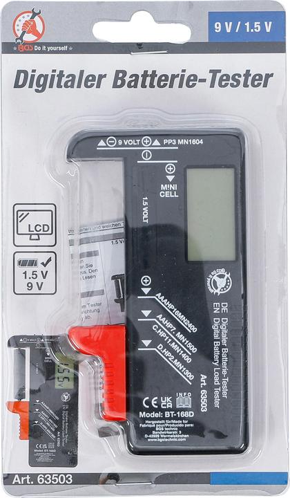 Actual product image BGS Digital Battery Load Tester | 1.5V / 9V