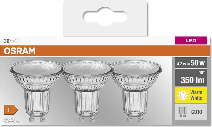 Produktbild Osram Led Base Par16 (GU10, 4.30 W, 350 lm, 3 x, F)