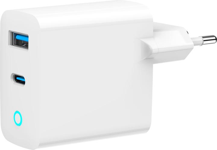 Gembird Chargeur secteur - 1x USB-C + 1x USB-A 45W (Blanc) (45 W)