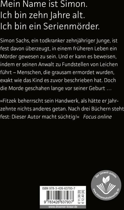 Actual product image Das Kind (German, Sebastian Fitzek, 2009)
