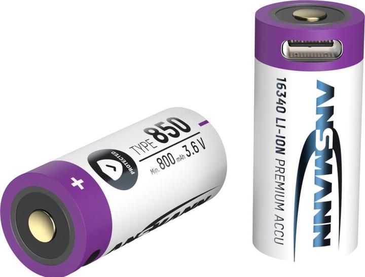 Produktbild Ansmann 16340 Li-Ion Akku (1 Stk., 16340, 850 mAh)