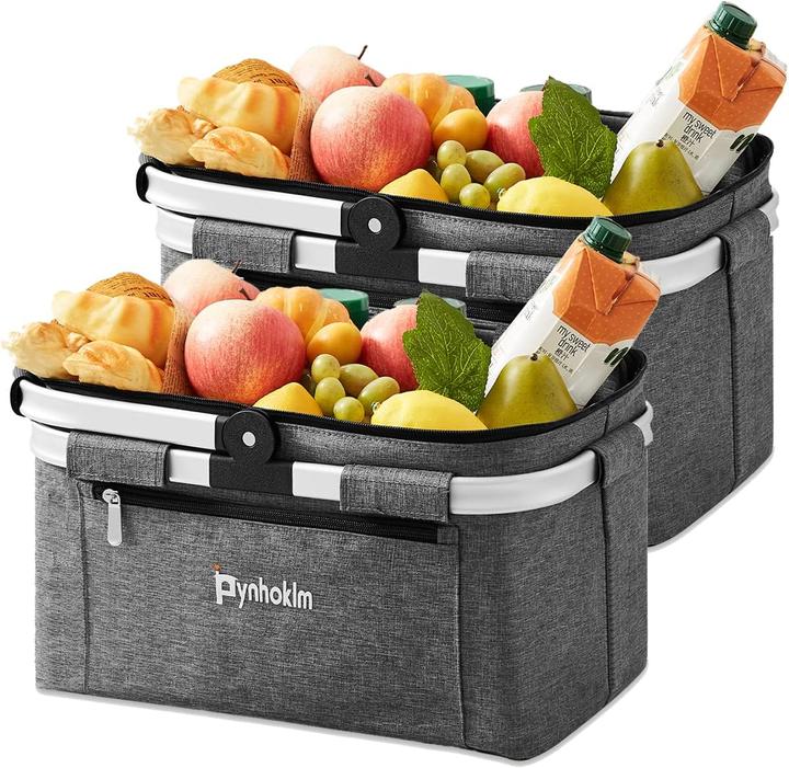 Pynhoklm 2 x Einkaufskörbe mit Kühlfunktion