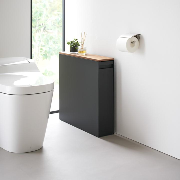 Actual product image Yamazaki Pull-out shelf with wooden shelf TOWER (140 x 56 x 55 cm)