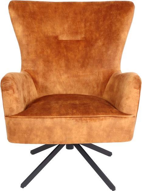 Produktbild Mendler Lounge-Sessel HWC-L63, Cocktailsessel Polstersessel Relaxsessel, drehbar, vintage Samt Metall - gold