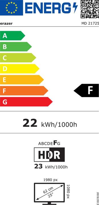 Etichetta energetica Erazer Monitor Spectator X40 (MD21725) (1920 x 1080 pixel, 25")