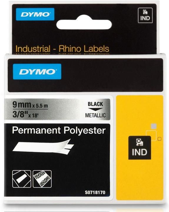 Dymo Schriftband 9mm (0.90 cm, Silber)