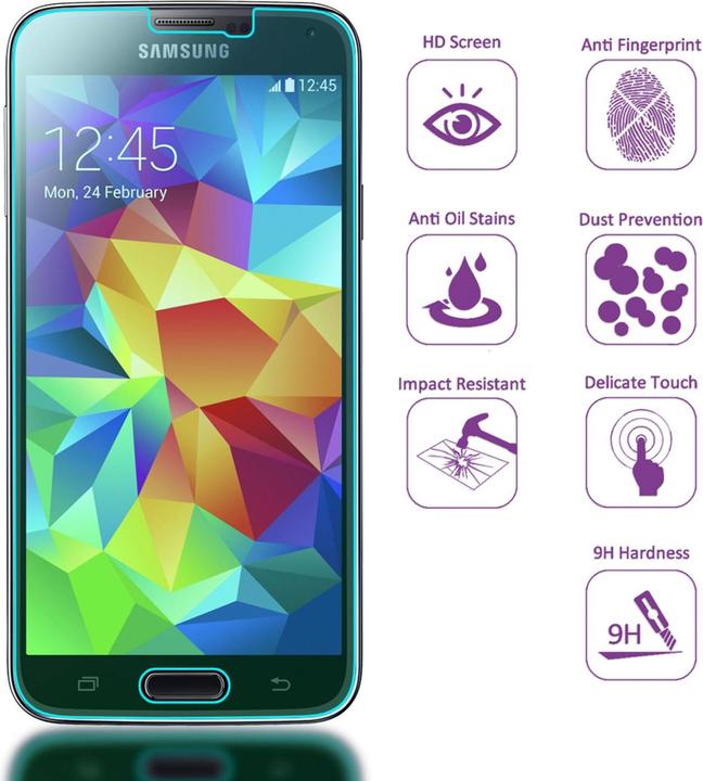 Actual product image Nalia protective glass (1 Piece, Samsung Galaxy S5 Neo, Samsung Galaxy S5)