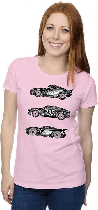 Actual product image Disney Womens/Ladies Cars Text Racers Cotton T-Shirt (XL)