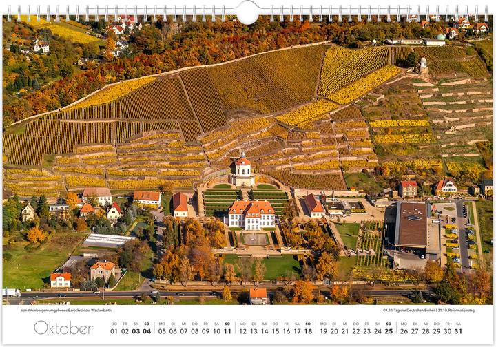 Produktbild Kalender Sachsen von oben 2026 - Luftaufnahmen (45 x 30 cm, Deutsch)