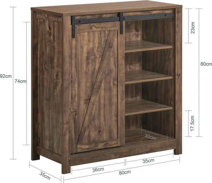 Actual product image SoBuy Sideboard with sliding door (80 x 92 x 35 cm)