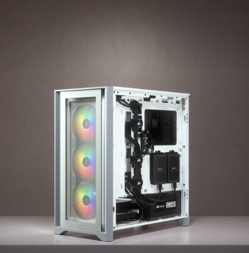 Produktbild Corsair iCUE 4000X RGB Mid-Tower White-Gehäuse aus gehärtetem Glas (ATX, mATX, Mini-ITX, E-ATX)