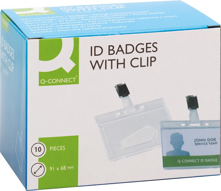 Actual product image Q-Connect Hard box for company ID cards with clip