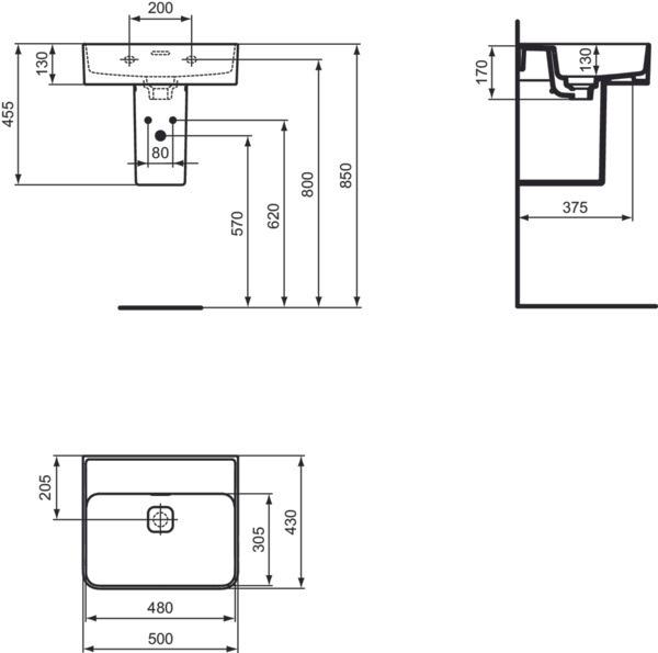 Immagine prodotto Ideal Standard Lavamano Strada II 50 cm bianco T292801 (430 mm, 500 mm)