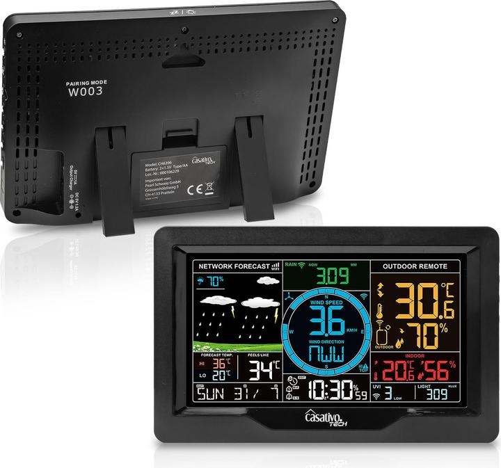 Produktbild Casativo WLAN Wetterstation mit XL-Farbdisplay