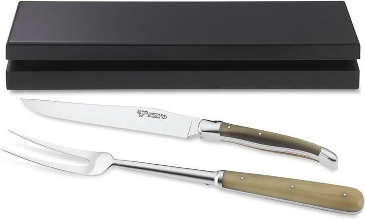 Actual product image Laguiole en Aubrac Carving set Solid Horn (18 cm)