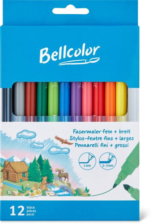 Produktbild Bellcolor Fasermaler Fein + Breit (Assortiert)