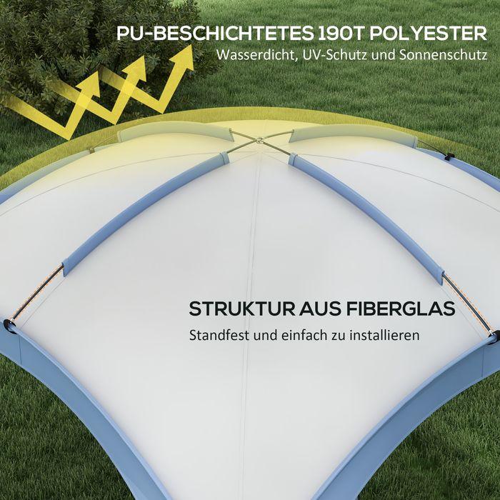 Produktbild Swisshandel24 Event Shelter 3,5 x 3,5m Pavillon mit Haken Tür Wasserabweisend Hellblau (350 cm, 350 cm)