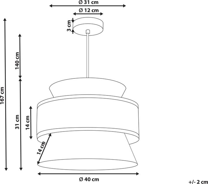 Actual product image Beliani Hanging Lamp green / natural LUYANO (E27)