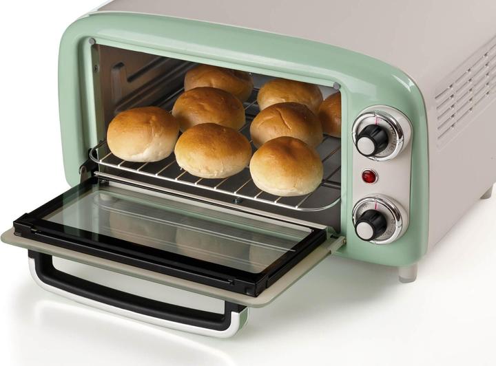 Immagine prodotto Ariete Mini forno Vintage Green (bianco/verde chiaro, 800 watt, 10 litri)