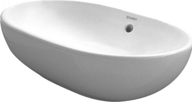 Immagine prodotto Duravit Lavabo da appoggio FOSTER w ÜL senza foro per rubinetto panca 495x350mm bianco WG (350 mm, 495 mm)
