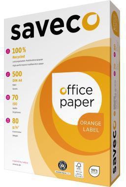 Actual product image Saveco Copy paper white A4 80g Orange Label ISO-70 500 sheets/pack. (80 g/m², 500 x, A4)