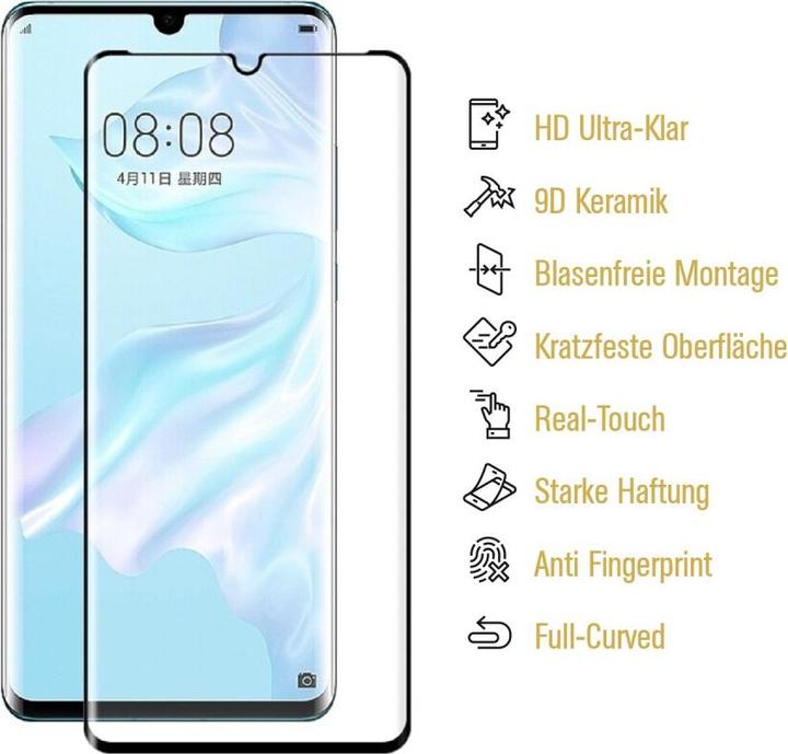 Actual product image Protectorking 3x Ceramic-Glass Full Cover HD Klar (3 Piece, Huawei P30 Pro)