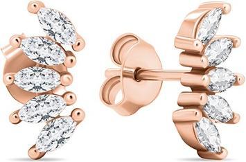 Brilio Silver - Unmissable bronze earrings with clear zircons EA596R