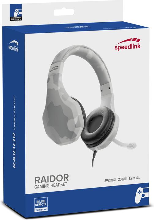 Actual product image Speedlink Raidor PS4 headset, white (SL-450303-WE) (Cable)
