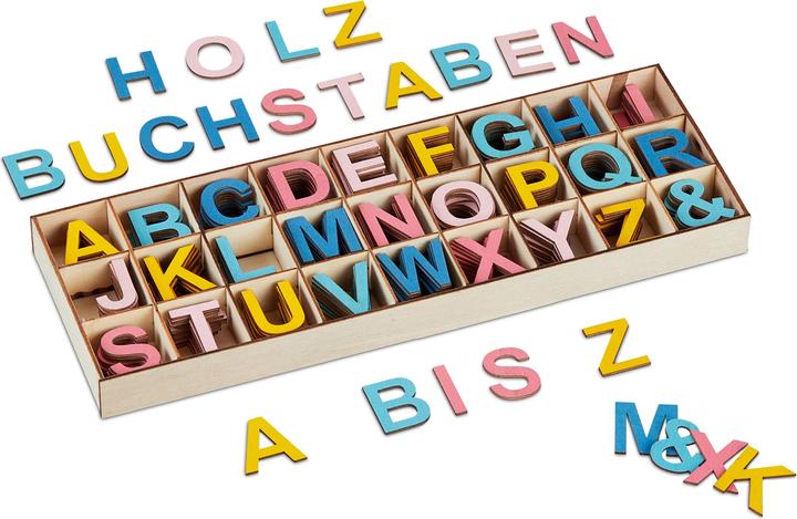 Actual product image Relaxdays 324-piece wooden letter set