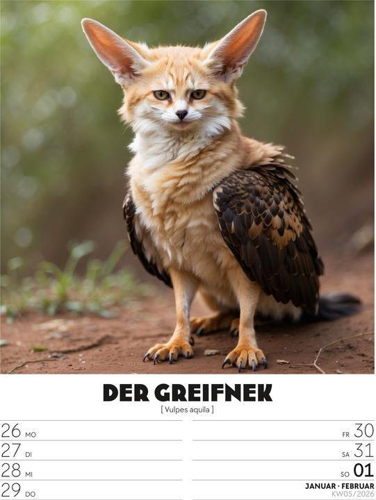 Actual product image Verrücktes Tierleben - Wochenplaner mit KI-Bildern Kalender 2026 (25 x 33 cm, German)