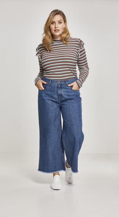 Actual product image Urban Classics Ladies Rib Striped Volant Turtleneck L/S (5XL)