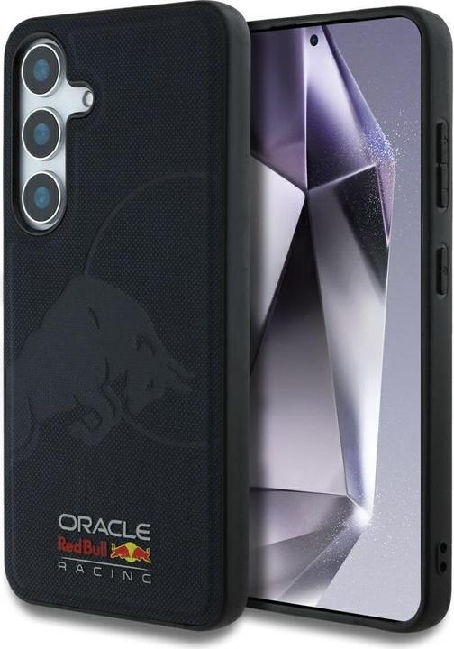 Productafbeelding Red Bull Case Leather Meshed Debossed Bull MagSafe for Samsung Galaxy S25 navy (Samsung Galaxy S25)