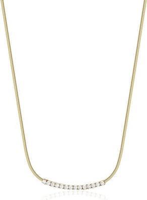 Brosway Delicate Gold Plated Necklace with Clear Crystals Desideri BEIN007