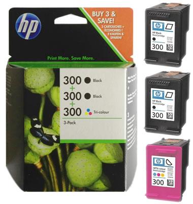 Actual product image Inkadoo HP SD518AE 300 print head cartridge multipack 2x black +1x color 2x200/1x165 pages PU=3 (FC)