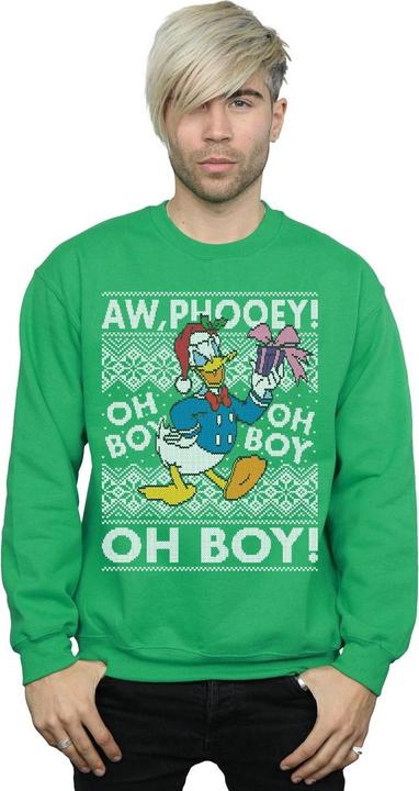 Actual product image Disney Mens Donald Duck Christmas Fair Isle Sweatshirt (S)
